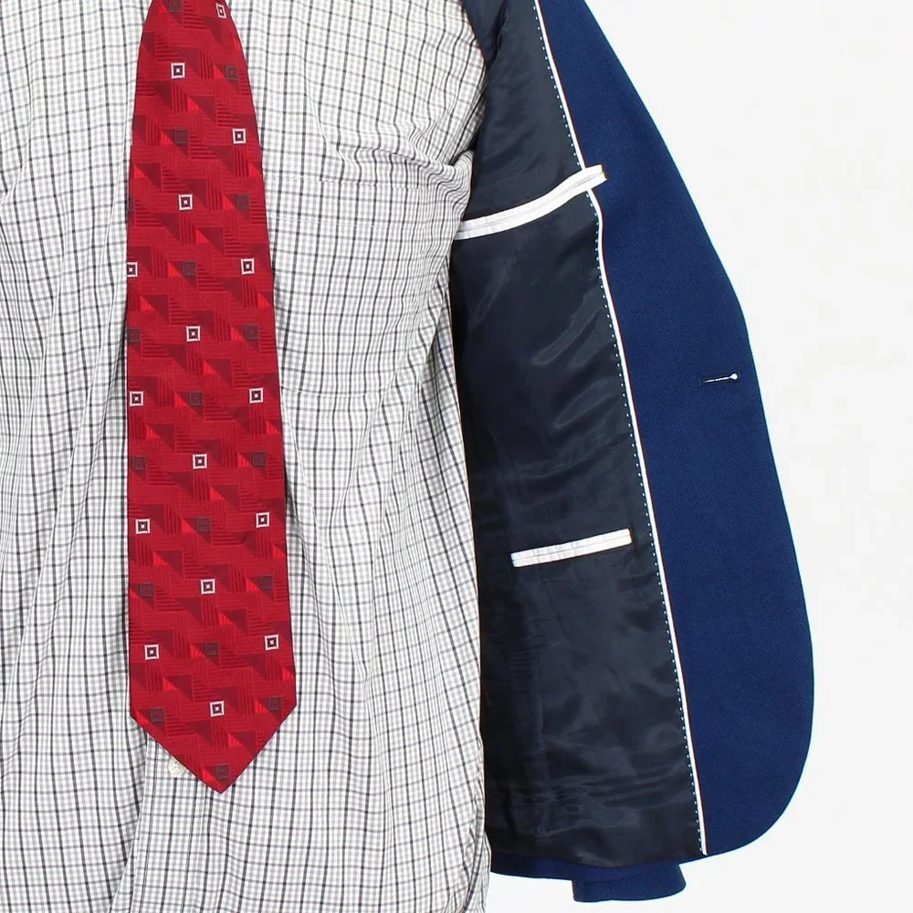 Topman 36R Blue Solid 1-Button Sport Coat Blazer Jacket O718